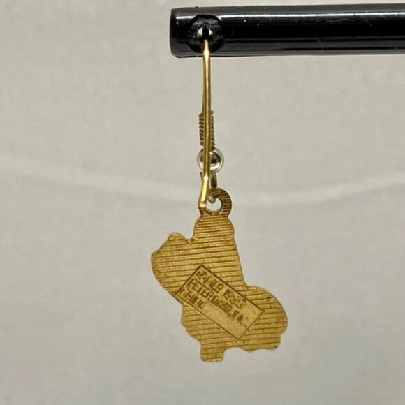 LA Dodgers Baseball Earrings Vintage Official MLB 1989 Gold Dangle Hook Pierced - Picture 11 of 15